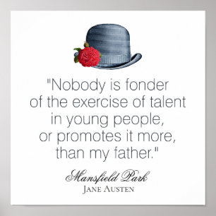Poster Jane Austen - Mon père - Casquette Vintage