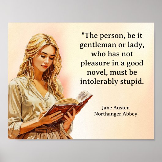 Poster Jane Austen - Northanger Abbey Citation de lecture (Devant)