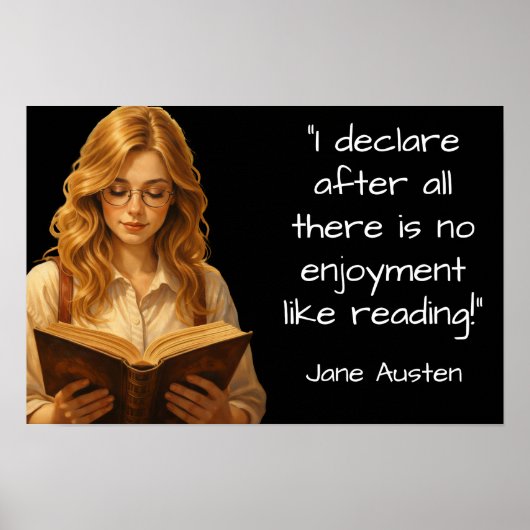 Poster Jane Austen Reading quote (Devant)