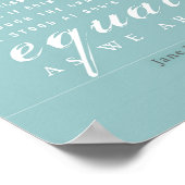 Poster Jane Eyre - Comme Nous Sommes - Turquoise (Coin)