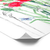 Poster Janvier Anniversaire Oeillets Mois de naissance Fl (Coin)