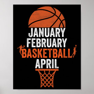 Poster Janvier Février Basket-ball Avril Collège Mars Ba
