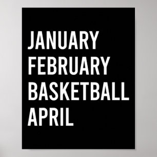 Poster Janvier Février Basket-ball Avril Fun Basketball S