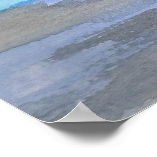 Poster Janvier Matin Bleu Abstrait (Coin)