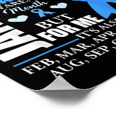 Poster Janvier Nous Portons Le Ruban Bleu Traite des être (Coin)