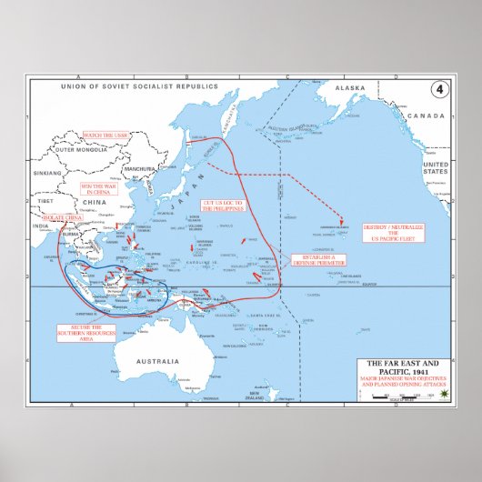 Poster Japan’s Planned Opening Attacks of World War II (Devant)