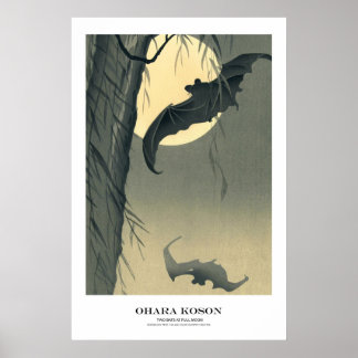 Poster Japanese Art Print - Ohara Koson - Bats
