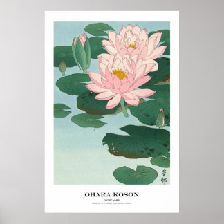 Poster Japanese Art Print - Ohara Koson - Water Lilies