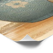 Poster Japanese calico cat and flower (Coin)