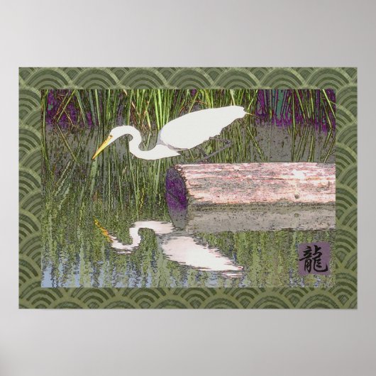 Poster Japanese Crane (Devant)