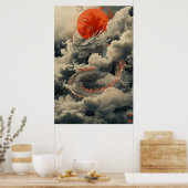 Poster Japanese Dragon Ukiyo-e – Mythical Power Po (Cuisine)