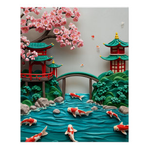 Poster Japanese Garden Scene