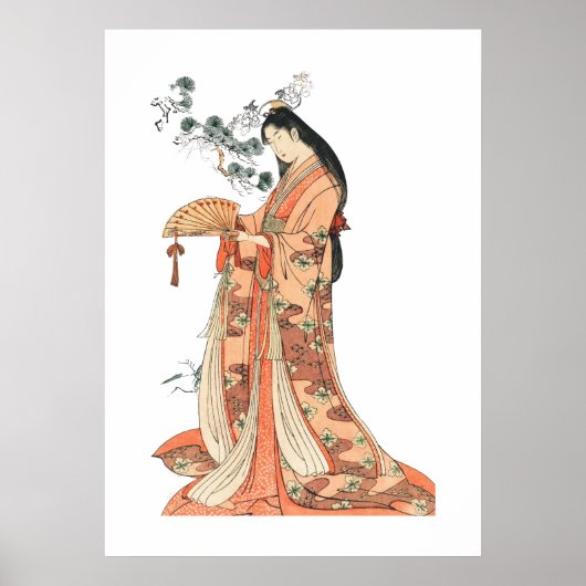 Poster Japanese Geisha Asian Wall Art (Devant)