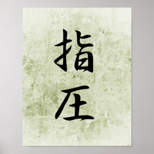 Poster Japanese Kanji for Accupressure - Shiatsu