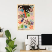 Poster Japanese Maple Leaf Art Print Seiko Ueno Autumn (Bureau à domicile)