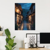 Poster Japanese Misty Rain Street Art (Bureau à domicile)