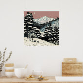 Poster japanese mountain winter landscape (Cuisine)