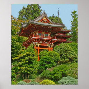Poster Japanese Pagoda photo painting