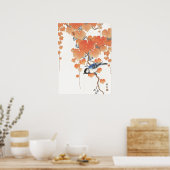 Poster Japanese painting by ohara koson,vintage,小原古邨の日本画 (Cuisine)