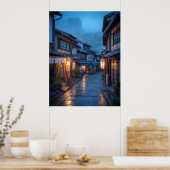 Poster Japanese Rainy Street Cozy Urban  (Cuisine)