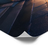 Poster Japanese Rainy Street Cozy Urban  (Coin)