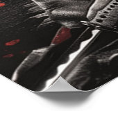 Poster Japanese samurai woman with tattoo under full moon (Coin)