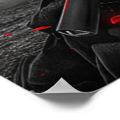 Poster Japanese samurai woman with tattoo under full moon (Coin)