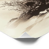 Poster Japanese Sunset Tree - Red Sun Silhouette Art (Coin)