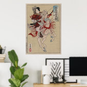 Poster Japanese Ukiyo-e Hangakujo by Yoshitoshi (Bureau à domicile)