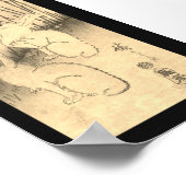 Poster: JAPANSE AFDRUKKING VAN TWEE KONIJNEN EN HE Poster (Hoek)