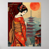 Poster Japon 日 本 pagode geisha vintage retro (Devant)