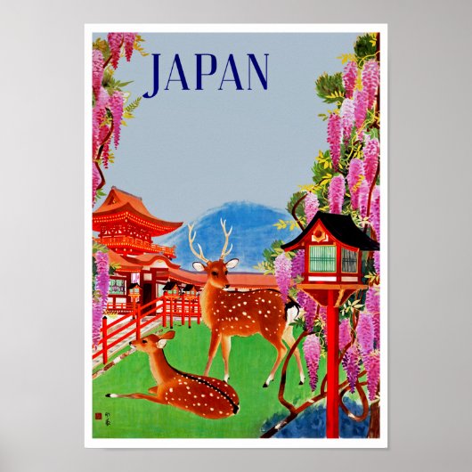 Poster Japon avec le cerf (Devant)