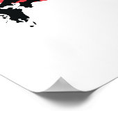 Poster Japon Flagge Kartenumriss (Coin)