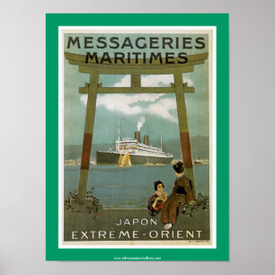 Poster Japon Messegeries "Extrême-Orient" Maritimes