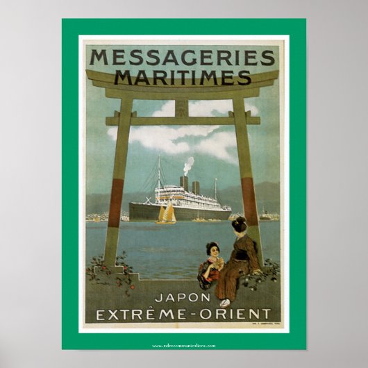 Poster Japon Messegeries "Extrême-Orient" Maritimes (Devant)