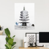 POSTER JAPON PEACE PAGODA - SAN FRANCISCO (Bureau à domicile)