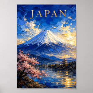 Poster Japon : Souvenir d'art du Mont Fuji printanier pit