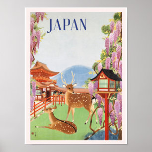 Poster Japon Vintage voyage par les chemins de fer