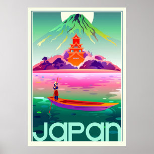 Poster Japon, voyage vintage