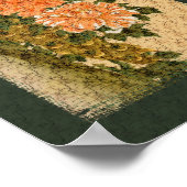 Poster japonais Art Peacock Flowers (Coin)