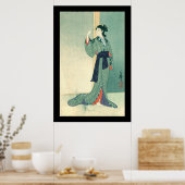 Poster Japonais Courtesan (noir) (Cuisine)