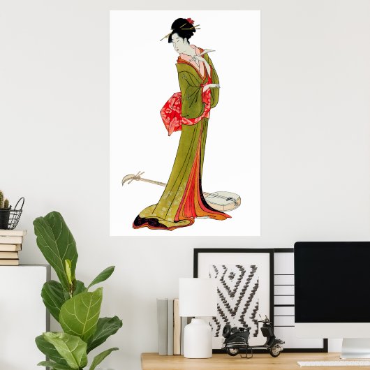 Poster Japonais Geisha Asian Wall Art (Bureau à domicile)