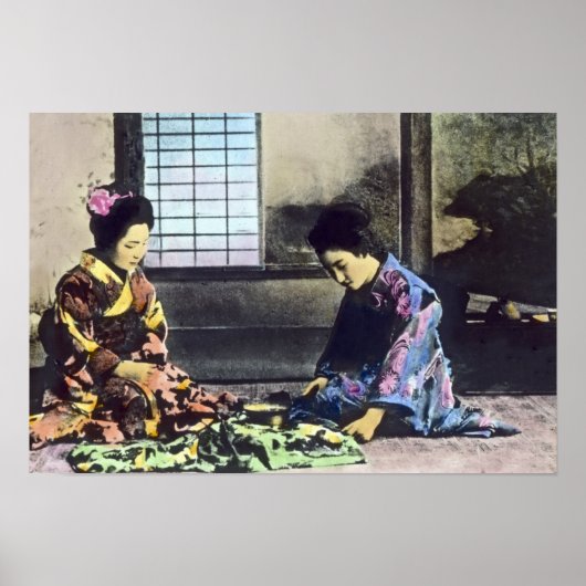 Poster Japonais Geisha Beautés Vintage (Devant)