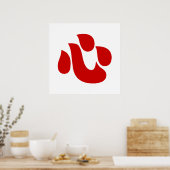 Poster Japonais Kanji Heart ⇢ Shin/Kokoro ← 心 (Cuisine)