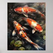 Poster japonais Koi Fish Pond Art (Devant)
