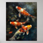 Poster japonais Koi Fish Pond Art (Devant)