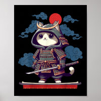 Japonais Samurai Chat Tattoo Kawaii Ninja Chat Ani
