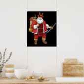 Poster Japonais Samurai Noël Guerrier Père Noël (Cuisine)