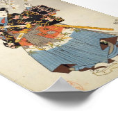 Poster Japonais Samurai tenant la lanterne Katana Ukiyo-e (Coin)