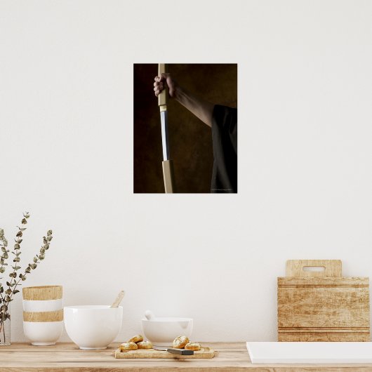 Poster Japonais tenant l'épée 2 (Cuisine)